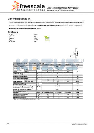 AOB15S65 datasheet - 650V 15A a MOS TM Power Transistor