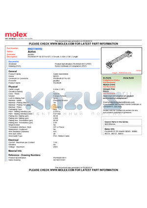 0923150442 datasheet - Picoflex PF-50 IDT-to-IDT, 4 Circuits, 0.42m (1.38 ) Length