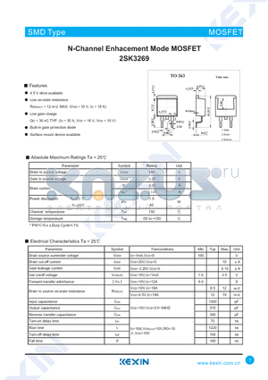 2SK3269 datasheet - N-Channel Enhacement Mode MOSFET