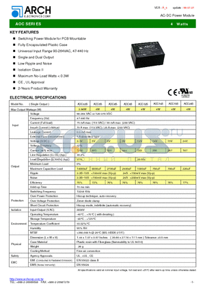AOC-12S5S datasheet - AC-DC Power Module