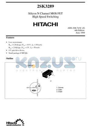 2SK3289 datasheet - Silicon N Channel MOS FET High Speed Switching