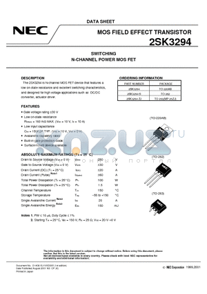 2SK3294-S datasheet - SWITCHING N-CHANNEL POWER MOSFET