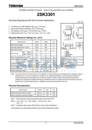 2SK3301_10 datasheet - Switching Regulatorand DC-DC Converter Applications