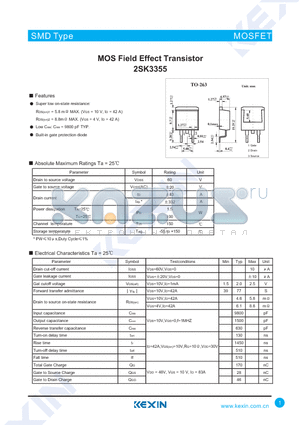 2SK3355 datasheet - MOS Field Effect Transistor