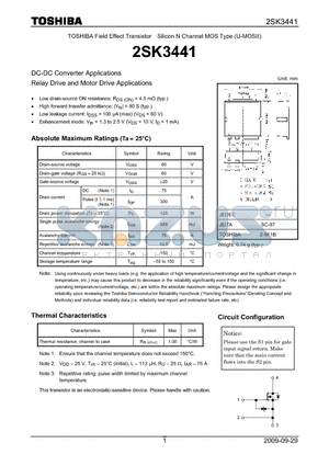 2SK3441 datasheet - DC-DC Converter Applications