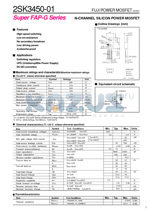 2SK3450-01 datasheet - N-CHANNEL SILICON POWER MOSFET