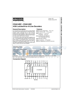 CD4514BC_04 datasheet - 4-Bit Latched/4-to-16 Line Decoders