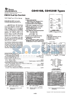 CD4520 datasheet - CMOS DUAL UP-COUNTERS