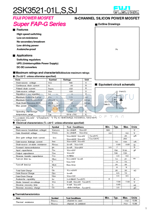 2SK3521 datasheet - N-CHANNEL SILICON POWER MOSFET