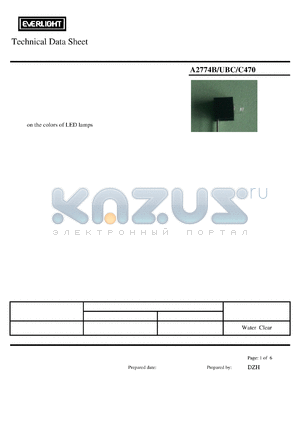 A2774B/UBC/C470 datasheet - 3.0mm Round Type LED Lamps