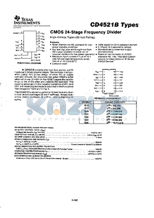 CD4521B datasheet - CMOS 24-STAGE FREQUENCY DIVIDER