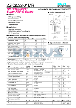 2SK3532 datasheet - N-CHANNEL SILICON POWER MOSFET