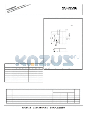 2SK3536 datasheet - ELECTRET CONDENSER MICROPHONE APPLICATION N CHANNEL JUNCTION TYPE