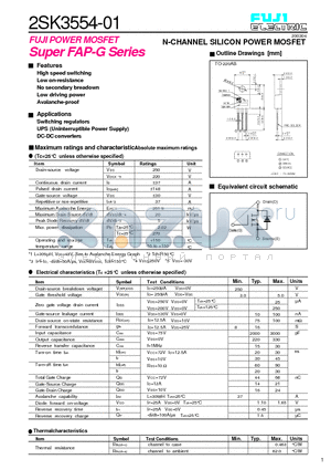 2SK3554-01 datasheet - N-CHANNEL SILICON POWER MOSFET