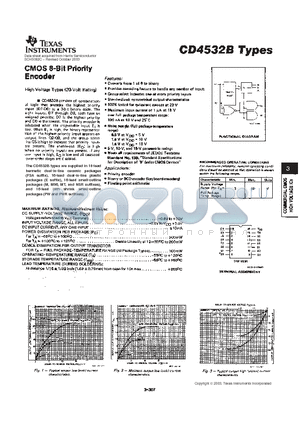 CD4532BMT datasheet - CMOS 8-Bit Priority Encoder