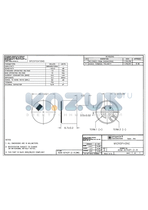 AOM-6742P-2-R datasheet - MICROPHONE