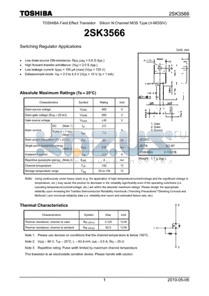 2SK3566_10 datasheet - Switching Regulator Applications