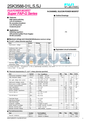 2SK3588-01SJ datasheet - N-CHANNEL SILICON POWER MOSFET