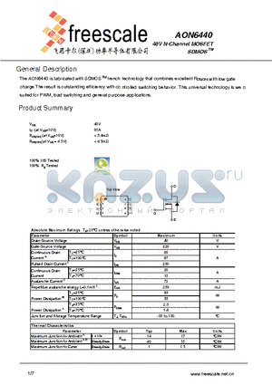 AON6440 datasheet - 40V N-Channel MOSFET SDMOS