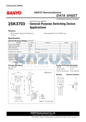 2SK3703_12 datasheet - General-Purpose Switching Device Applications