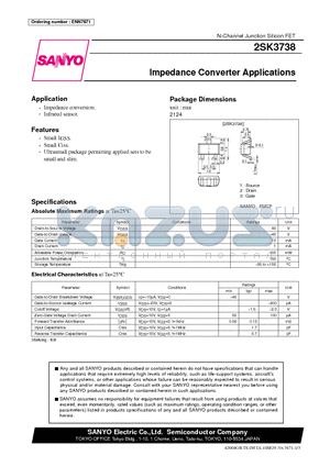 2SK3738 datasheet - Impedance Converter Applications