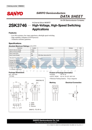 2SK3746_12 datasheet - High-Voltage, High-Speed Switching Applications