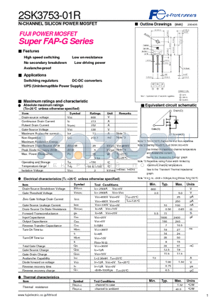 2SK3753-01R datasheet - N-CHANNEL SILICON POWER MOSFET