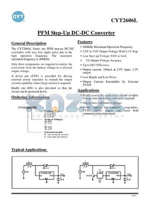 CYT2606L21T datasheet - PFM Step-Up DC-DC Converter