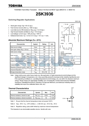 2SK3936_09 datasheet - Switching Regulator Applications