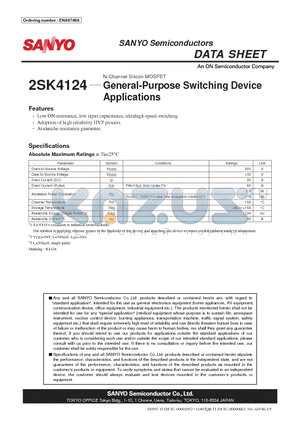 2SK4124_0712 datasheet - General-Purpose Switching Device Applications