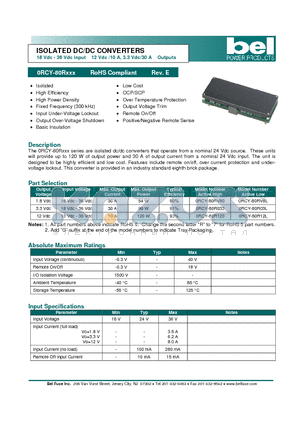 0RCY-80RV80 datasheet - ISOLATED DC/DC CONVERTERS