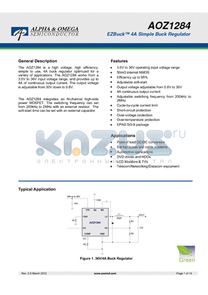 AOZ1284PI datasheet - EZBuck 4A Simple Buck Regulator