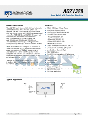 AOZ1320CI-07 datasheet - Load Switch with Controlled Slew Rate