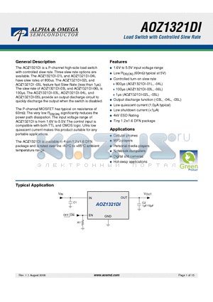 AOZ1321DI-05L datasheet - Load Switch with Controlled Slew Rate