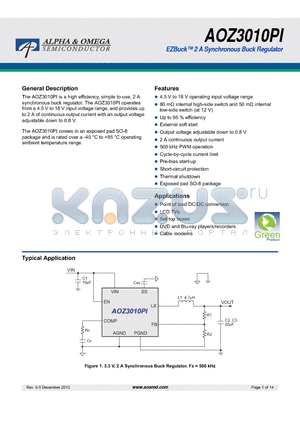 AOZ3010PI datasheet - EZBuck 2 A Synchronous Buck Regulator