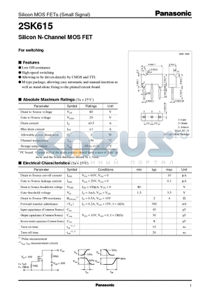 2SK615 datasheet - Silicon N-Channel MOS FET