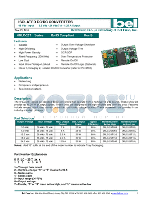 0RLC-25T120 datasheet - ISOLATED DC/DC CONVERTERS