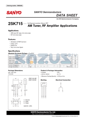 2SK715 datasheet - AM Tuner, RF Amplifier Applications