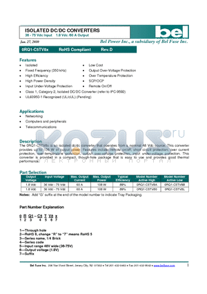 0RQ1-C5TV8A datasheet - ISOLATED DC/DC CONVERTERS