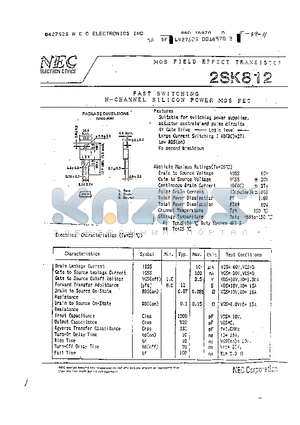 2SK812 datasheet - MOS FIELD EFFECT TRANSISTOR