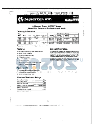 AP0116NA datasheet - 8 Channel Power MOSFET Array Monolithic N-channel Enchancement Mode