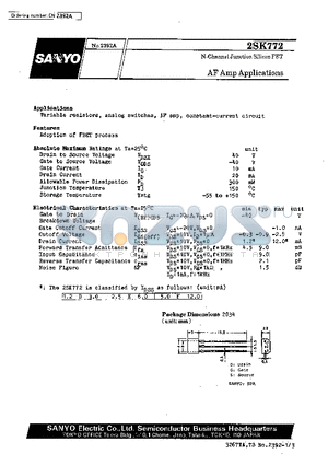 2SK772 datasheet - AF Amp Applications