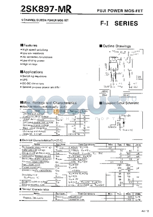 2SK897-MR datasheet - N-CHANNEL SILICON POWER MOSFET