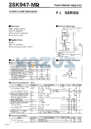 2SK947-MR datasheet - N-CHANNLEL SILICON POWER MOSFET