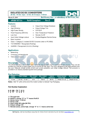 0RQB-T0T12X datasheet - ISOLATED DC/DC CONVERTERS