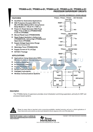 2U3824-50QDBVRG4Q1 datasheet - PROCESSOR SUPERVISORY CIRCUITS