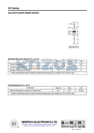 2V2HC datasheet - SILICON PLANAR ZENER DIODES