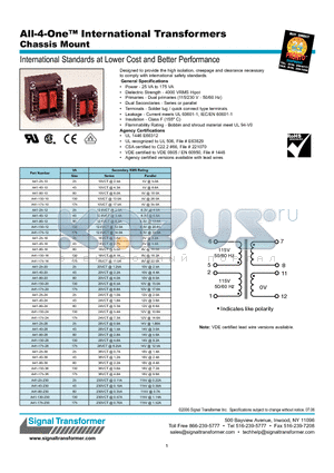 A41-43-36 datasheet - International Standards at Lower Cost and Better Performance