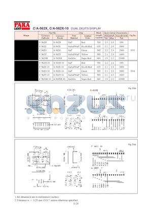 C-562E datasheet - DUAL DIGITS DISPLAY