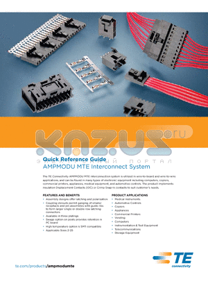 1-103640-3 datasheet - AMPMODU MTE Interconnect System